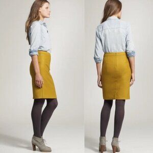 J.Crew Wool the Pencil Skirt Mustard Yellow Size 4
